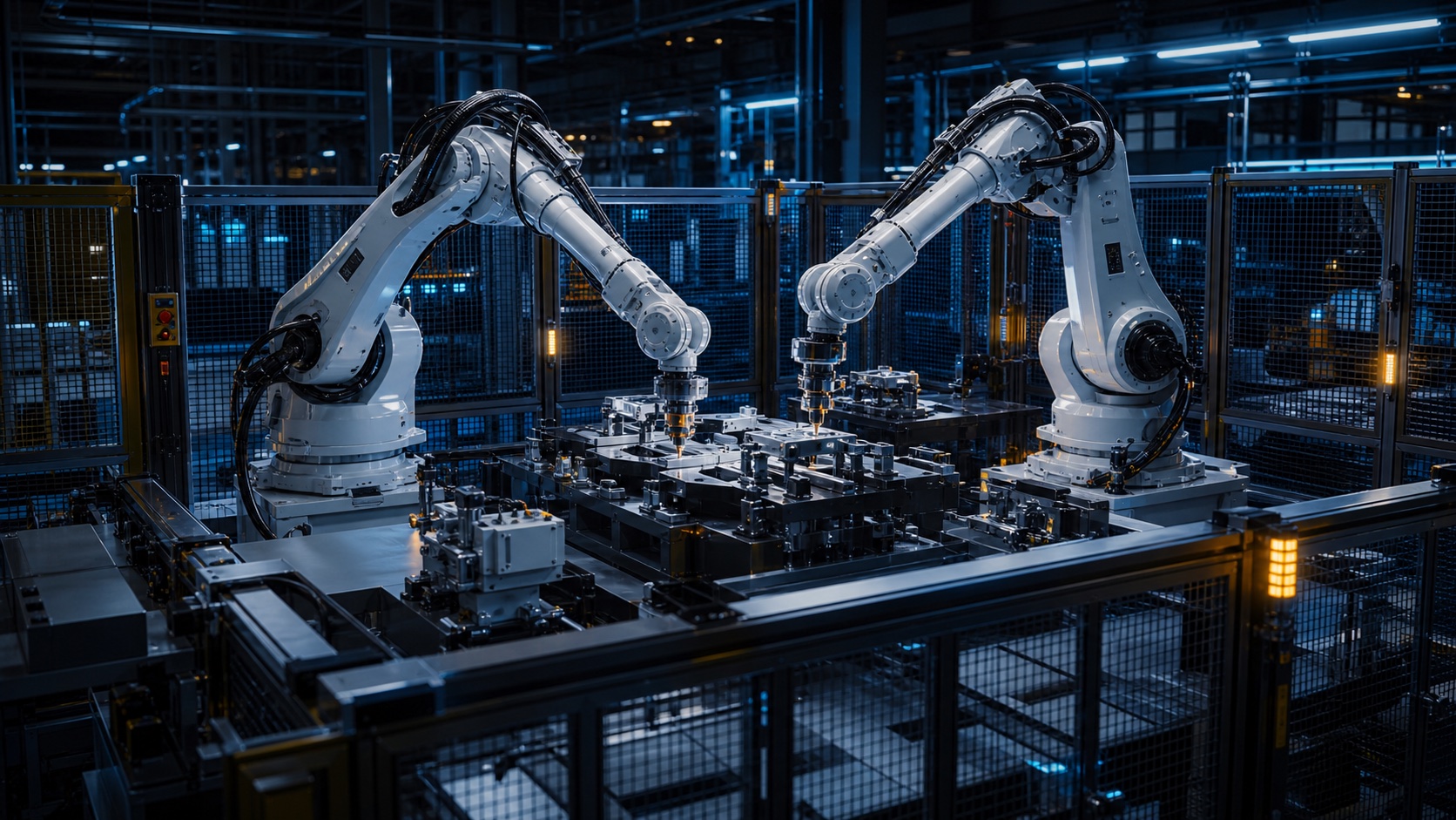 Célula robotizada industrial para processos de soldagem